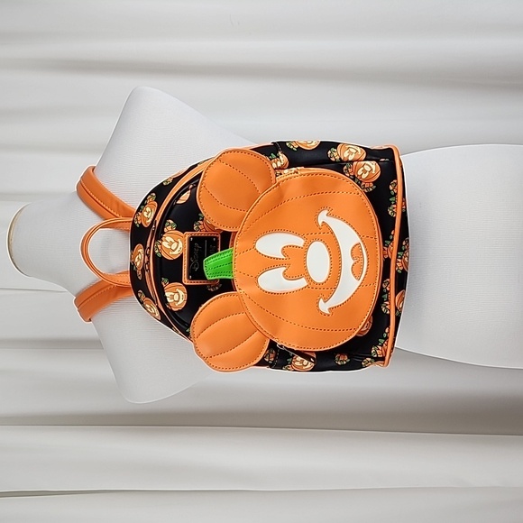 Loungefly Disney Mickey-O-Lantern Double Strap Shoulder Bag Backpack - Picture 1 of 16